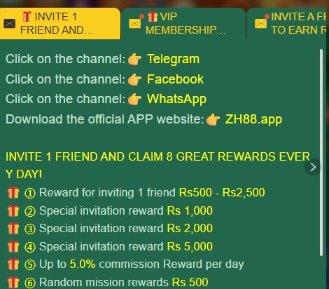 ZH88 invite one friend claim rewards Telegram Facebook WhatsApp